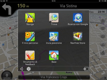 GPS gratuito con mappa italiana per il vostro iPad con Navfree GPS Live Italy