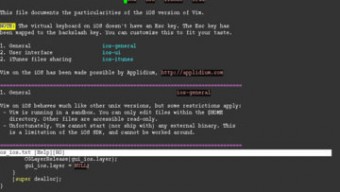 Vim: un text editor open source per iOS