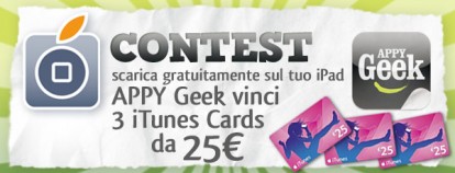 CONTEST: scarica gratuitamente sul tuo iPad APPY Geek, in palio 3 iTunes Card da 25€! [VINCITORI]