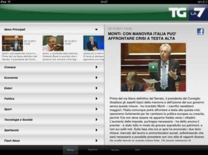 TG LA 7: guarda l’omonimo TG su iPad