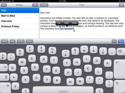 TypeWay, un’applicazione per creare una tastiera personalizzabile su iPad