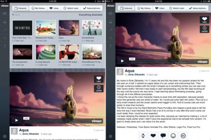 Vimeo per iPad arriva alla versione 2.0 con una nuova interfaccia