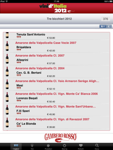 I migliori vini italiani a portata di iPad grazie all’app Vini d’Italia 2012 del Gambero Rosso