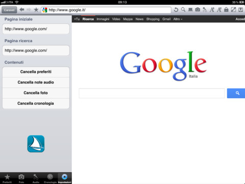 Caravel: un nuovo browser per iPad, italiano e con qualche interessante funzione in più!