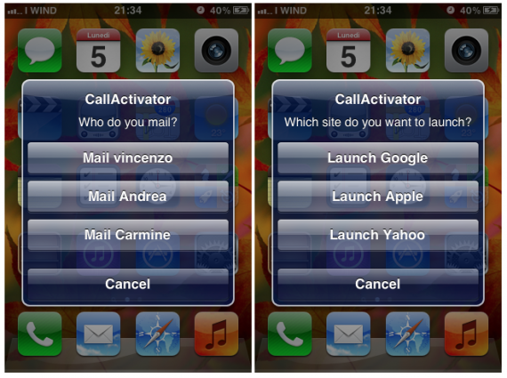 CallActivator, un nuovo tweak per svolgere rapidamente alcune azioni – Cydia
