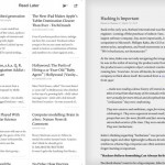 Instapaper si aggiorna con supporto al Retina display, gestures, nuovi caratteri e modalità a schermo intero