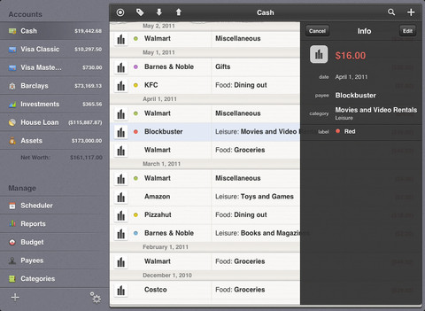 Money for iPad, un completo tool di gestione finanza per iPad