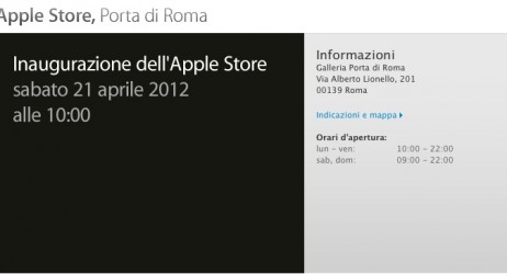Il 21 aprile apre il nuovo Apple Store Porta di Roma