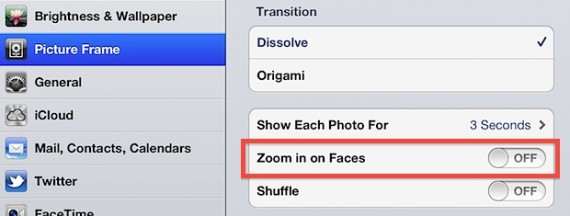 Noob’s Corner: come impedire all’iPad di effettuare lo zoom sui volti in “Cornice immagine”