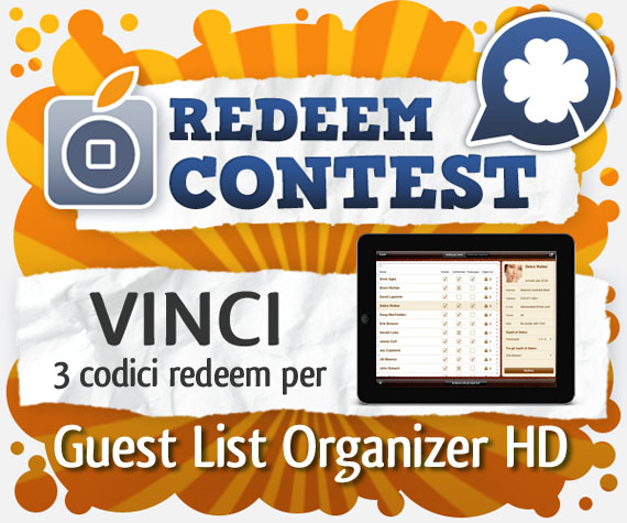 CONTEST: vinci 3 codici redeem per Guest List Organizer HD [VINCITORI]