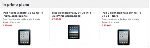 iPad 2 ricondizionati e a prezzi scontati su Apple Store