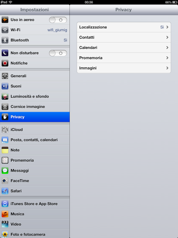 Privacy, la nuova funzione di iOS 6 per gestire le opzioni sulla privacy