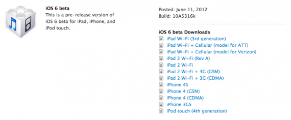 Disponibile per il download la prima beta di iOS 6 – Ecco i link diretti!