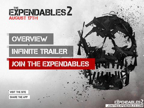 The Expendables 2 Infinite Trailer, l’applicazione ufficiale del nuovo film ‘I Mercenari 2’