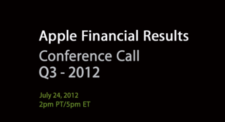 Apple terrà la conferenza finanziaria relativa al Q3 2012 il 24 Luglio