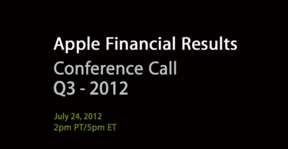 Apple terrà la conferenza finanziaria relativa al Q3 2012 il 24 Luglio