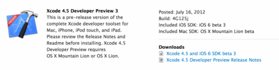 Disponibile Xcode 4.5 Developer Preview 3