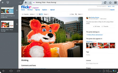 Firefox 15: ottimizzazione per i tablet Android e miglioramenti nella ricerca