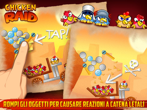 Chicken Raid HD, un puzzle game in cui dovrete scatenare reazioni a catena – La recensione di iPadItalia