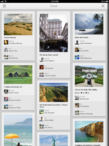 Pinterest, l’app ufficiale per iPad