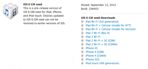 Rilasciati iOS 6.0 Golden Master e Xcode 4.5 Golden Master!