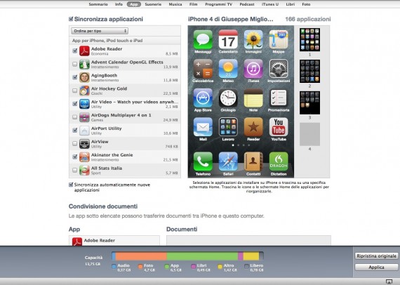 Sincronizzare i dati (musica, foto, contatti, calendario) da iTunes ad iPad