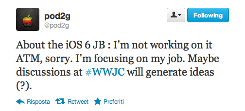 Pod2G conferma di non essere al lavoro sul jailbreak untethered di iOS 6
