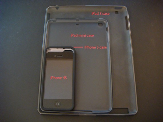 Un confronto dei case di iPad, iPad Mini, iPhone 5 ed iPhone 4S