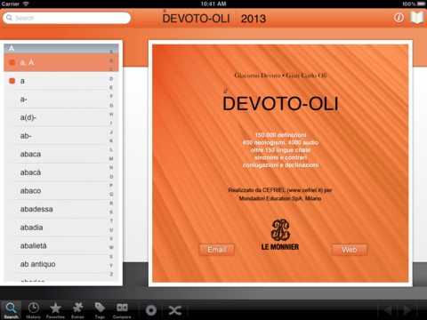 Su App Store disponibile il Devoto-Oli 2013