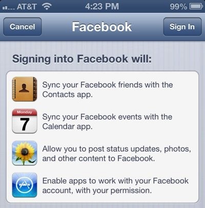 L’integrazione su Facebook in iOS porterà i relativi indirizzi email nei contatti