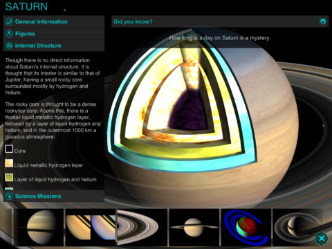 Solar Walk – Saturn: l’app che ci fa conoscere Saturno, le sue lune e i suoi anelli