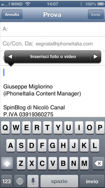 Come allegare foto e video in Mail con iOS 6 – Noob’s Corner
