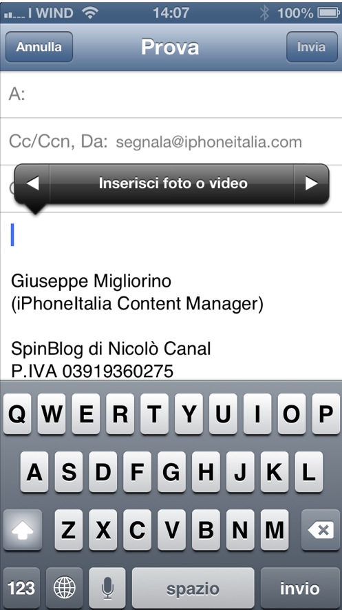 Come allegare foto e video in Mail con iOS 6 – Noob’s Corner