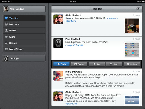 Netbot per iPad: i creatori di Tweetbot rilasciano un client per App.net