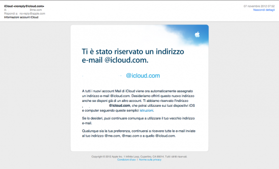 Nuovi indirizzi @icloud.com per i vecchi utenti iCloud