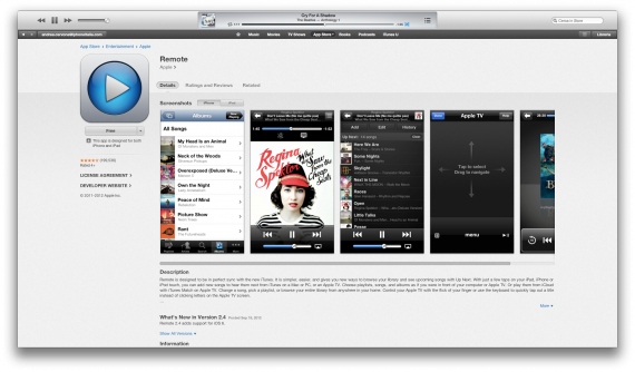 Apple aggiorna Remote per iPad, ora compatibile con iTunes 11