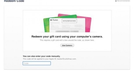 iTunes 11 consente di riscattare i codici promozionali tramite la fotocamera del Mac