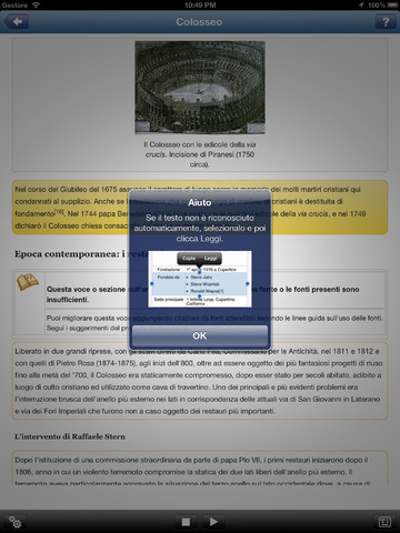 Su iPad informazioni sui luoghi vicini con SpeakypediaIT