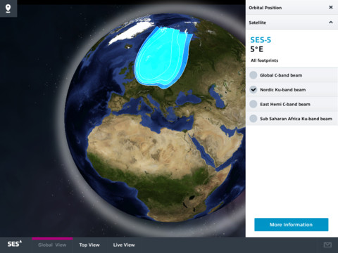 Una nuova applicazione di SES consente di vedere tutta la sua flotta satellitare su iPad