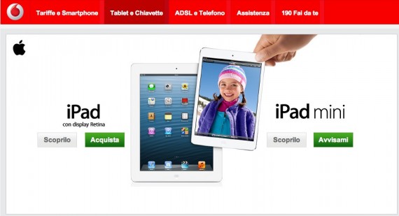 Vodafone ufficializza la disponibilità dell’iPad di quarta generazione Wi-Fi+Cellular: ecco tutti i piani abbonamento