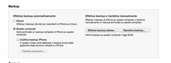 Come effettuare il backup dell’iPad su iTunes 11