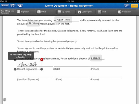 Firma e fai firmare documenti con la firma digitale tramite DocuSign per iPad