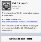 Disponibile iOS 6.1 beta 3 per gli sviluppatori