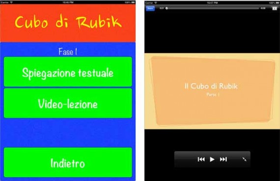 Il Cubo di Rubik, un’app che contiene una guida per risolverlo