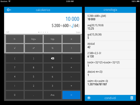 Calc 2M porta su iPad una calcolatrice scientifica