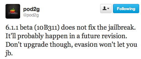Pod2G conferma: iOS 6.1.1 non blocca il jailbreak