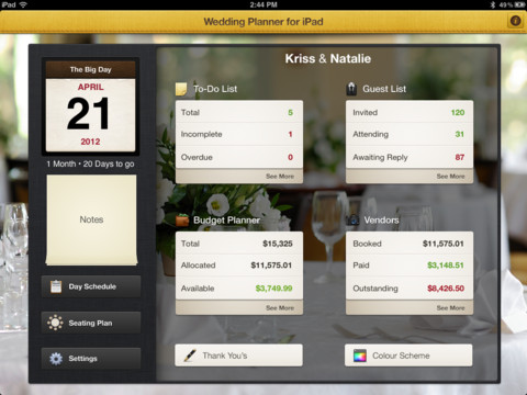 Wedding Planner for iPad 1