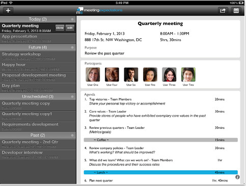 Meeting Expectations, pianifichiamo i nostri meeting nei dettagli col nostro iPad