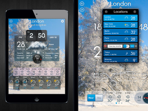 Con Weather Pro visualizzi più previsioni meteo contemporaneamente