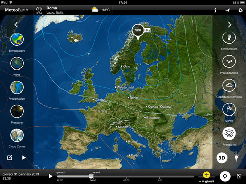 MeteoEarth, una nuova app di MeteoGroup per iPad